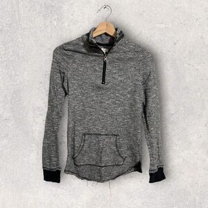 Trillium Women's 1/4 Quarter Zip Sweater Gray Size Medium Fit Smalls